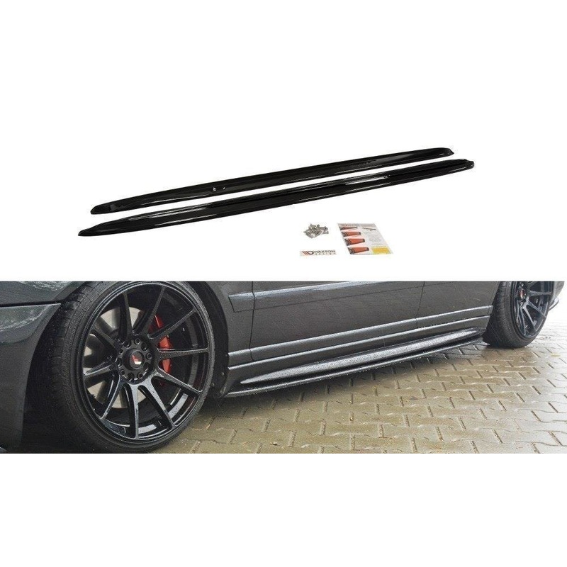 SIDE SKIRTS DIFFUSERS AUDI S4 B5 GLOSS BLACK