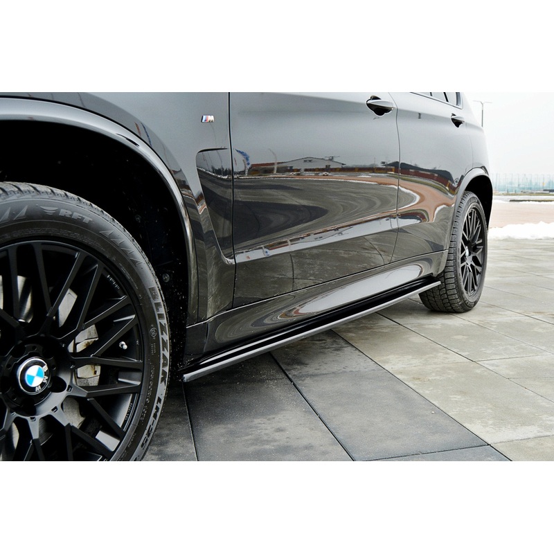 SIDE SKIRTS DIFFUSERS BMW X5 F15 M50D GLOSS BLACK
