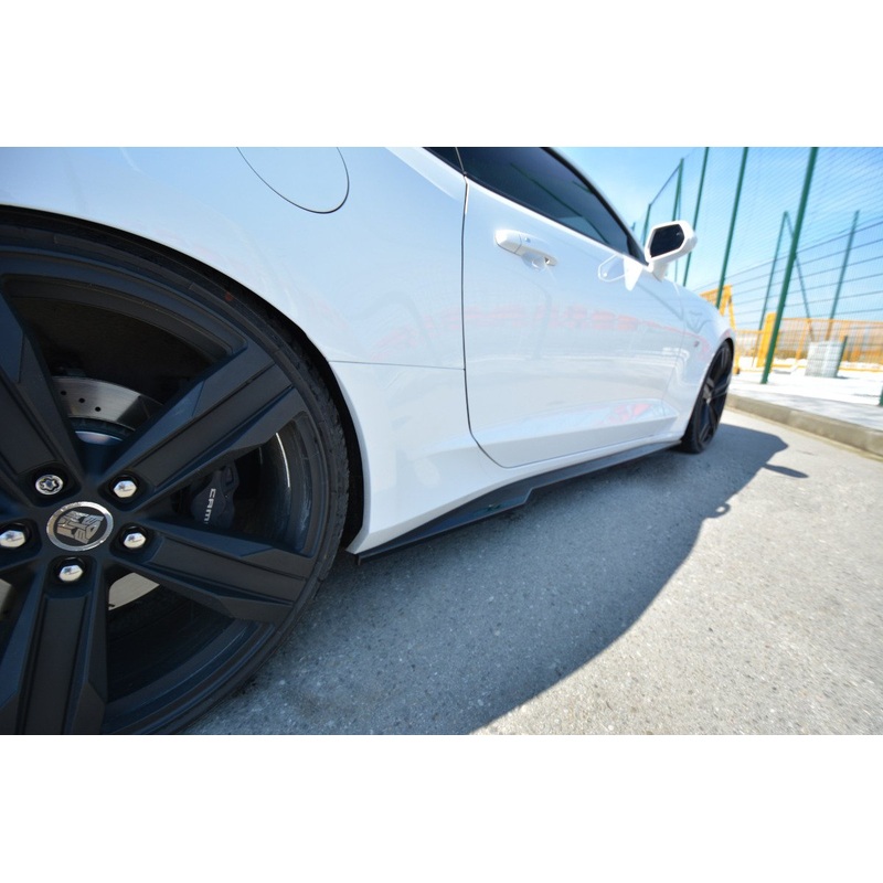 SIDE SKIRTS DIFFUSERS CHEVROLET CAMARO 6TH-GEN. PHASE-I 2SS COUPE GLOSS BLACK