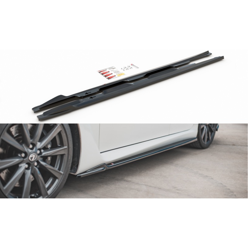 SIDE SKIRTS DIFFUSERS LEXUS IS F MK2 GLOSS BLACK
