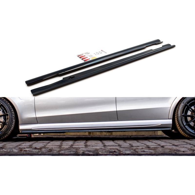 SIDE SKIRTS DIFFUSERS MERCEDES-BENZ E63 AMG SEDAN W212 FACELIFT GLOSS BLACK