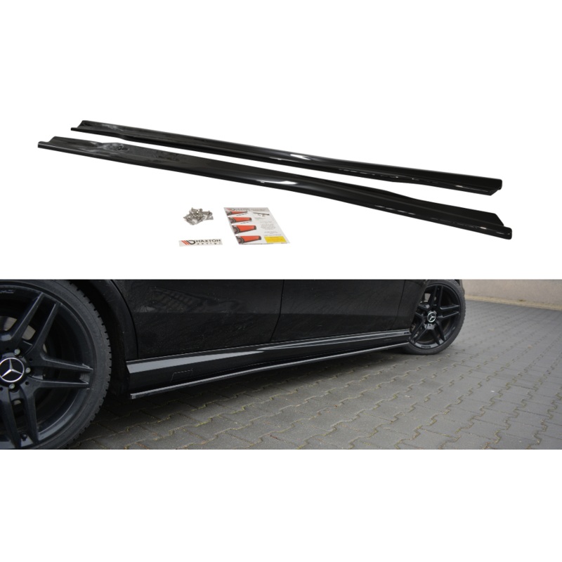 SIDE SKIRTS DIFFUSERS MERCEDES-BENZ E63 AMG W212 GLOSS BLACK