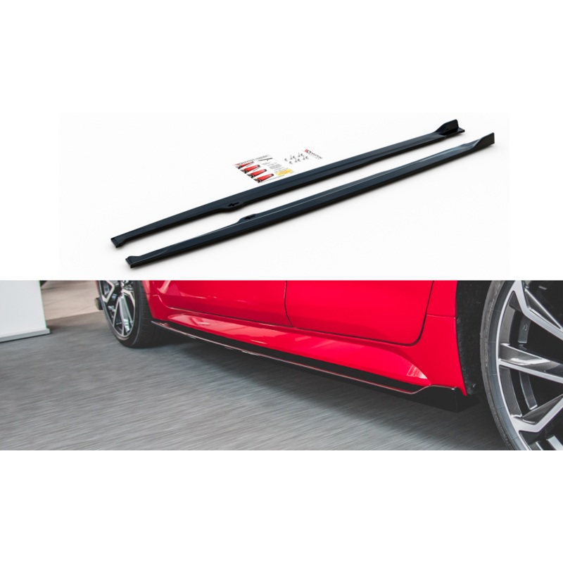 SIDE SKIRTS DIFFUSERS TOYOTA COROLLA XII HATCHBACK GLOSS BLACK