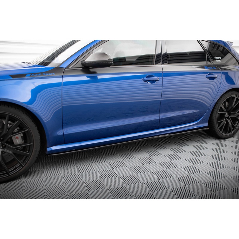 SIDE SKIRTS DIFFUSERS V.2 AUDI RS6 C7 GLOSS BLACK