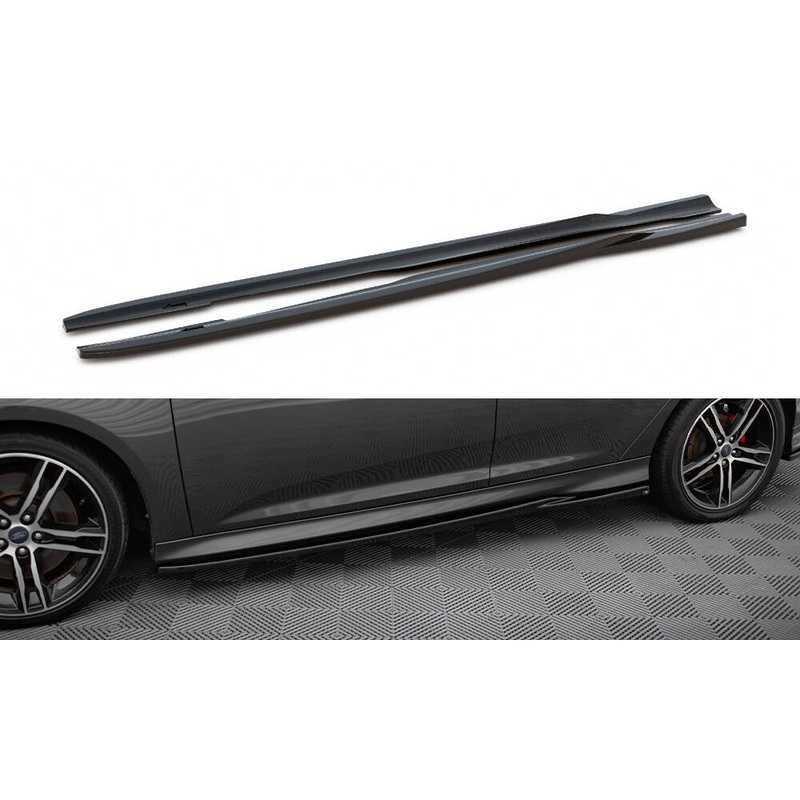 SIDE SKIRTS DIFFUSERS V.2 FORD FOCUS ST MK3 / MK3 FL GLOSS BLACK