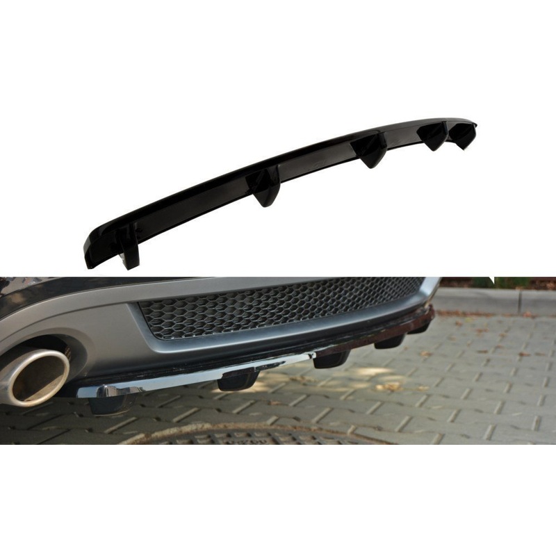 CENTRAL REAR SPLITTER AUDI A5 S-LINE 8T COUPE / SPORTBACK (WITH A VERTICAL BAR) GLOSS BLACK