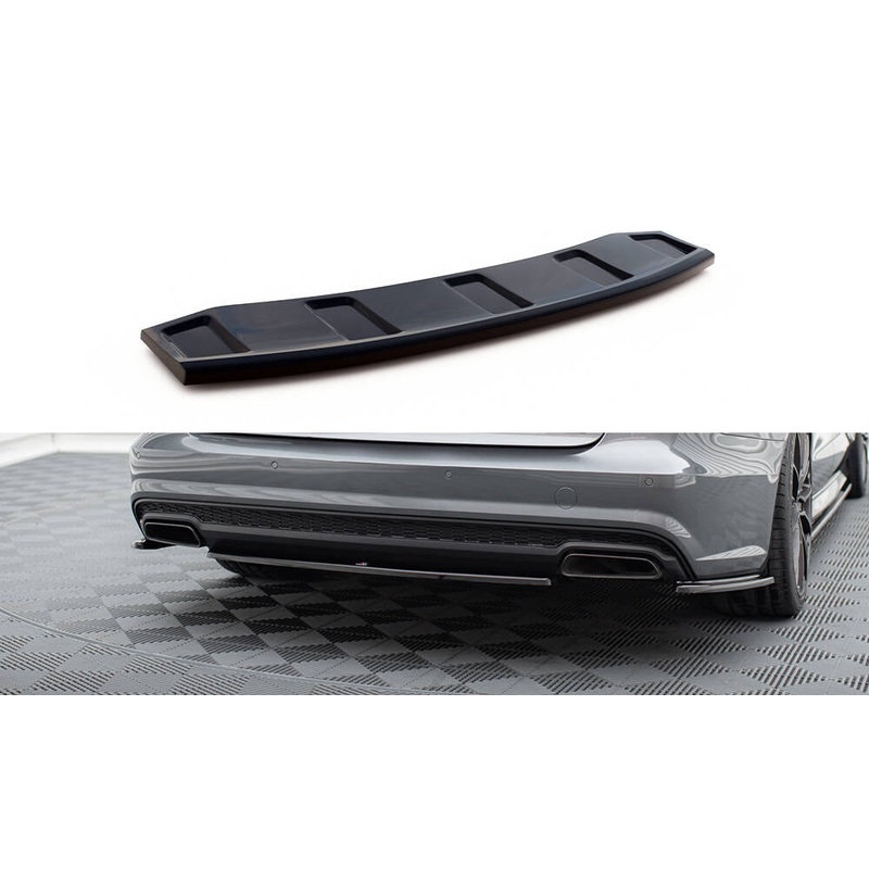 CENTRAL REAR SPLITTER AUDI A6 S-LINE C7 FL GLOSS BLACK
