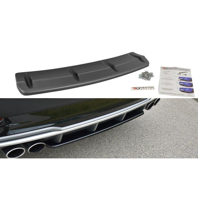 CENTRAL REAR SPLITTER AUDI S3 8V FL SEDAN GLOSS BLACK