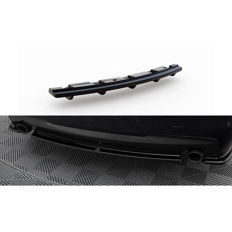 CENTRAL REAR SPLITTER BMW 5 F11 M-PACK (FITS TWO SINGLE EXHAUST ENDS) GLOSS BLACK
