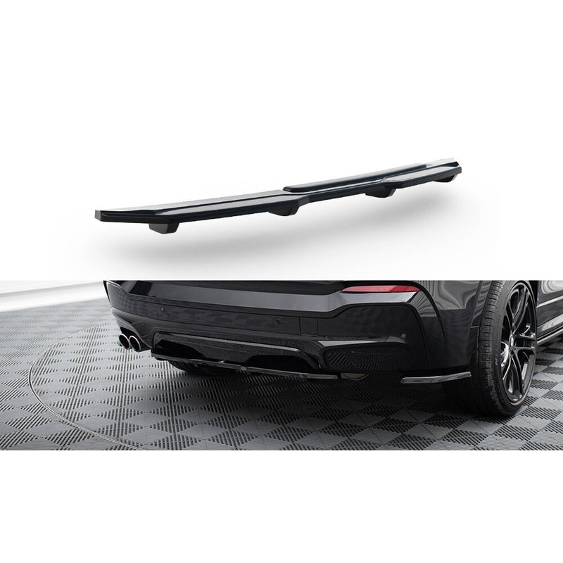 CENTRAL REAR SPLITTER BMW X4 M-PACK (WITH A VERTICAL BAR) GLOSS BLACK