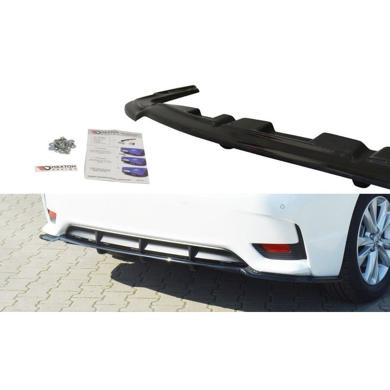 CENTRAL REAR SPLITTER LEXUS CT MK1 FACELIFT (WITH VERTICAL BARS) GLOSS BLACK