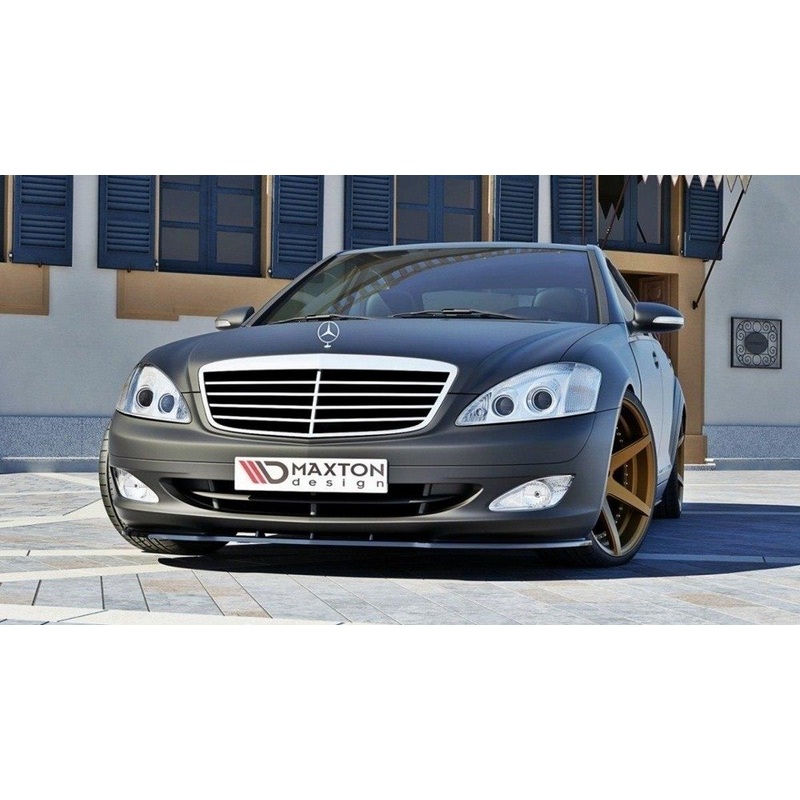 FRONT SPLITTER MERCEDES S-CLASS W221 GLOSS BLACK