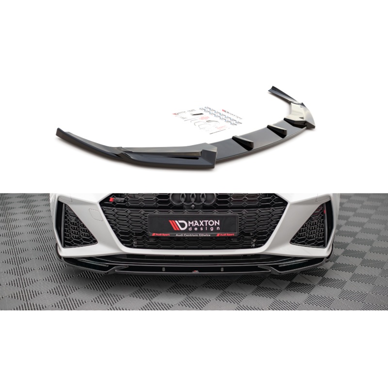 FRONT SPLITTER V.1 AUDI RS6 C8 GLOSS BLACK