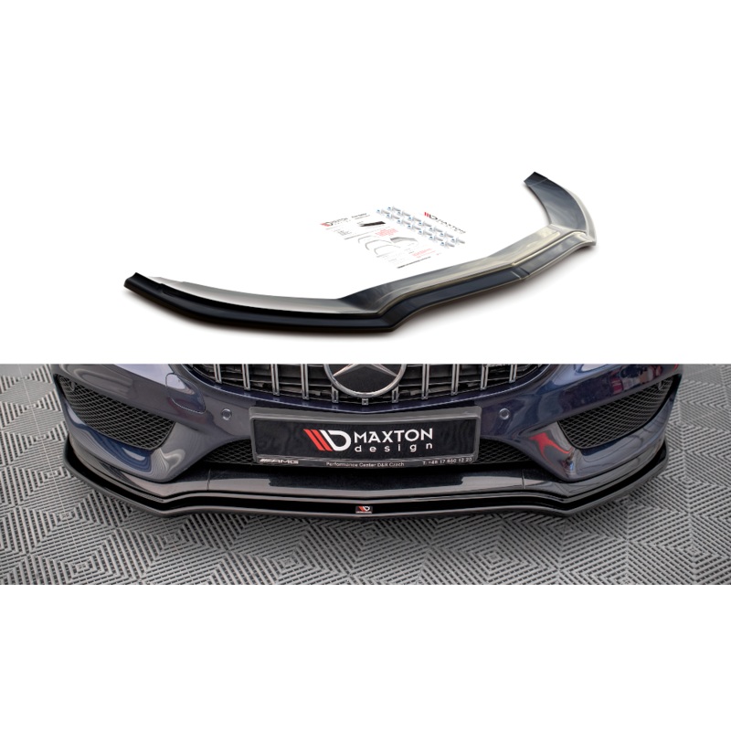 FRONT SPLITTER V.1 MERCEDES- BENZ C43 AMG W205 GLOSS BLACK