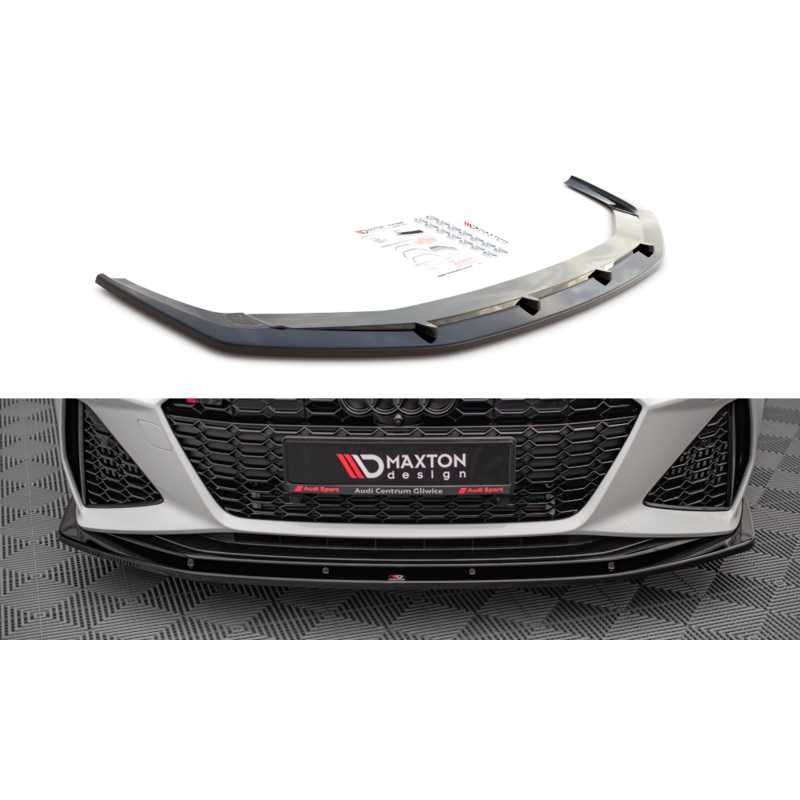 FRONT SPLITTER V.2 AUDI RS6 C8 GLOSS BLACK