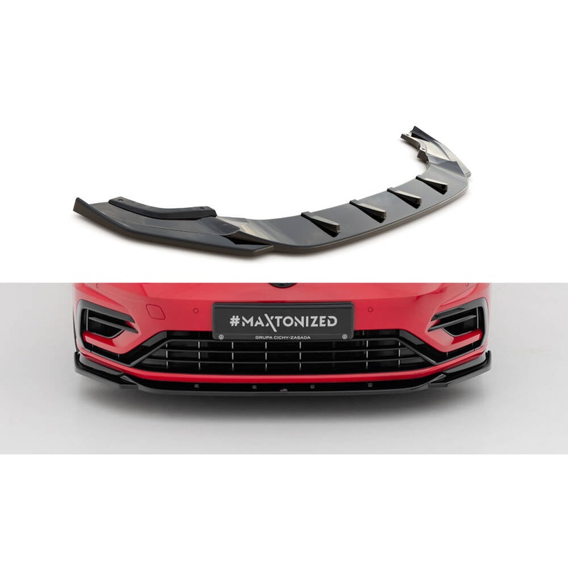 FRONT SPLITTER V.9 VW GOLF 7 R FACELIFT GLOSS BLACK