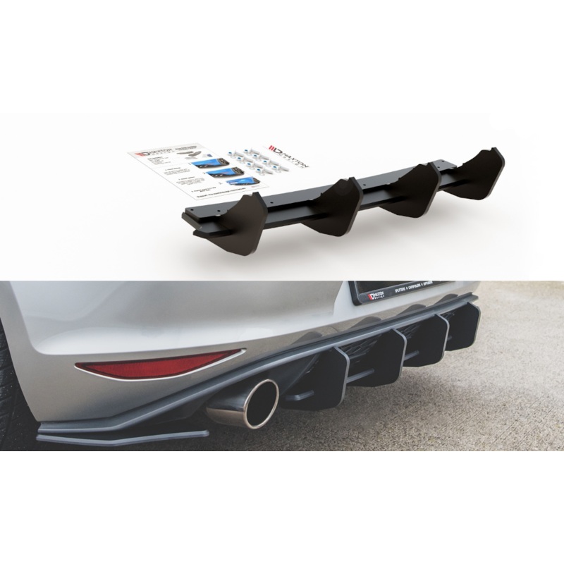 RACING DURABILITY REAR DIFFUSER V.2 VW GOLF 7 GTI BLACK