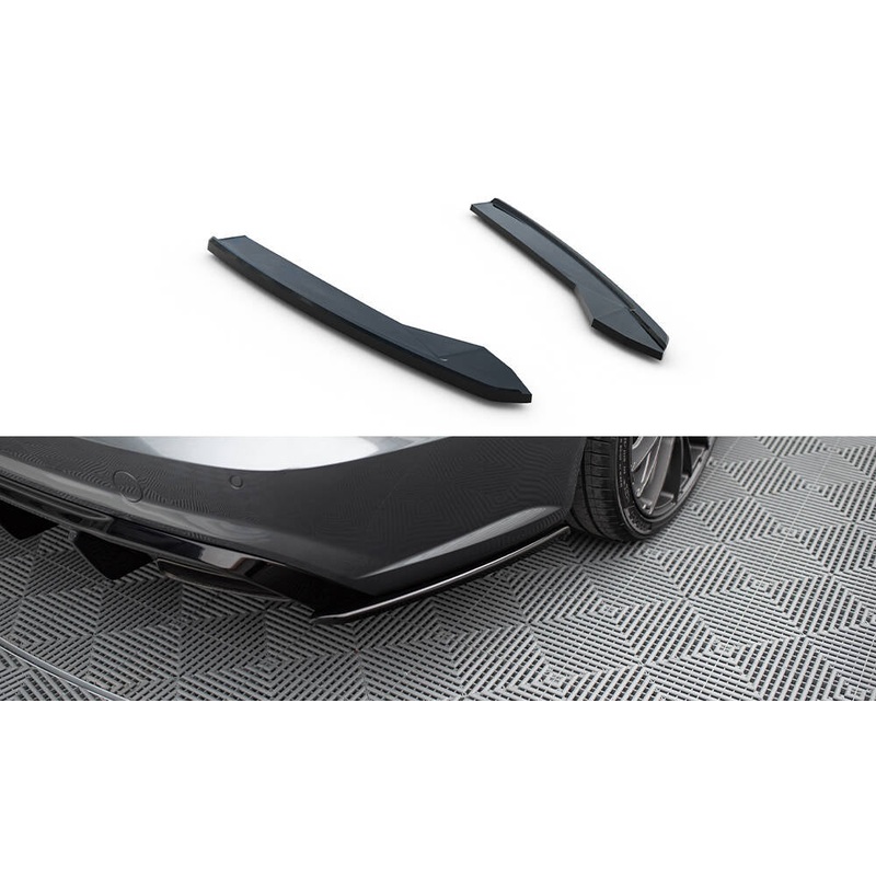 REAR SIDE SPLITTERS AUDI S6 / A6 S-LINE C7 FL (set for Maxton valance) GLOSS BLACK