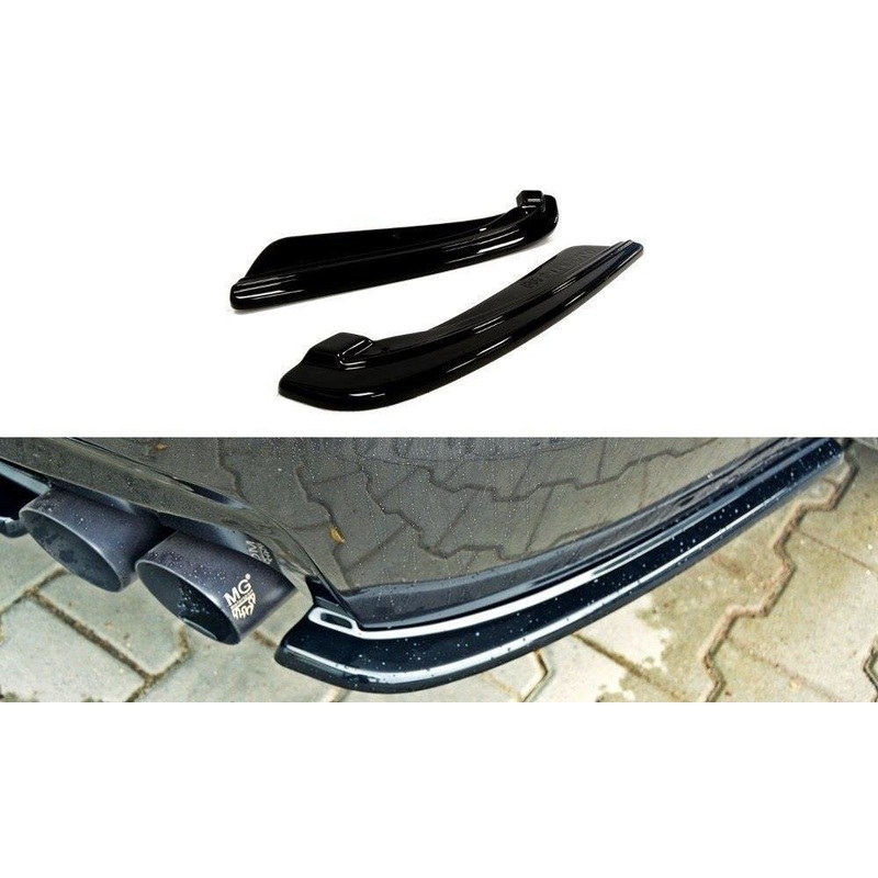 REAR SIDE SPLITTERS BMW 5 F11 M-PACK (FITS TWO DOUBLE EXHAUST ENDS) GLOSS BLACK