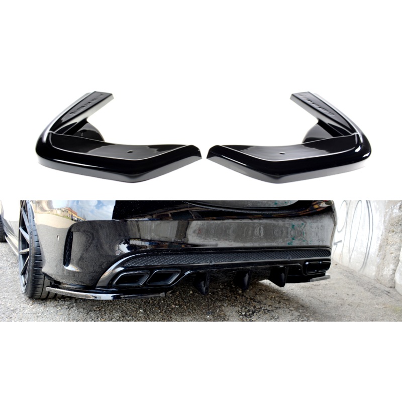 REAR SIDE SPLITTERS MERCEDES- BENZ C43 AMG W205 GLOSS BLACK