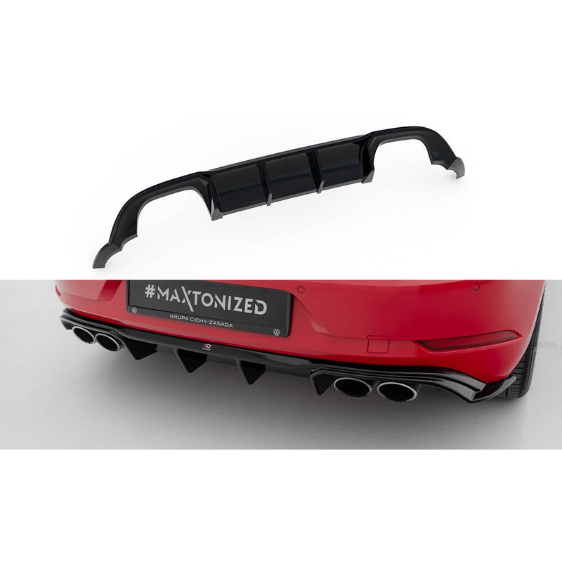 REAR VALANCE V.3 VW GOLF 7 R FACELIFT GLOSS BLACK