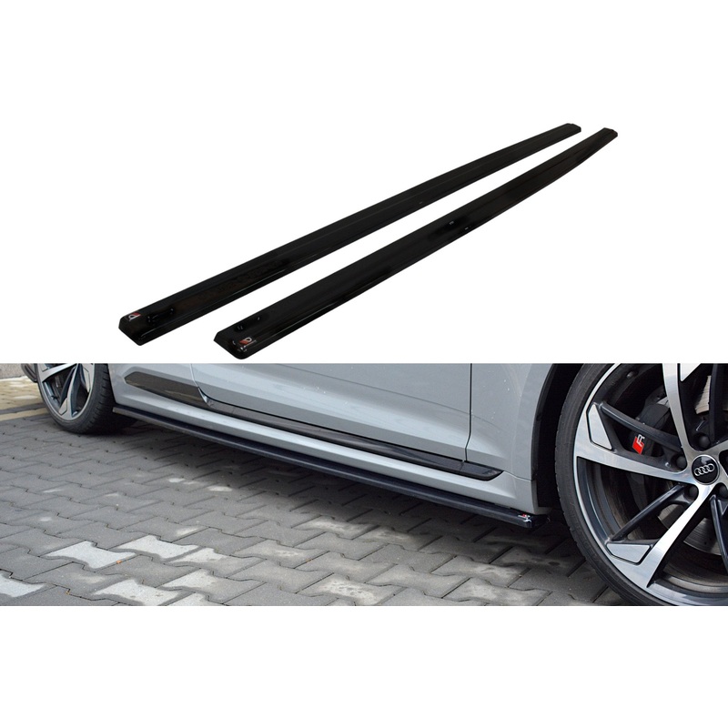 SIDE SKIRTS DIFFUSERS AUDI RS5 F5 COUPE GLOSS BLACK