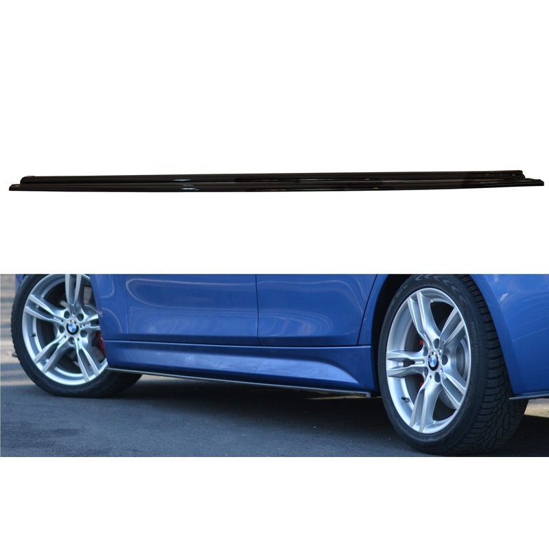SIDE SKIRTS DIFFUSERS BMW 3-SERIES F30 PHASE-II SEDAN M-SPORT GLOSS BLACK