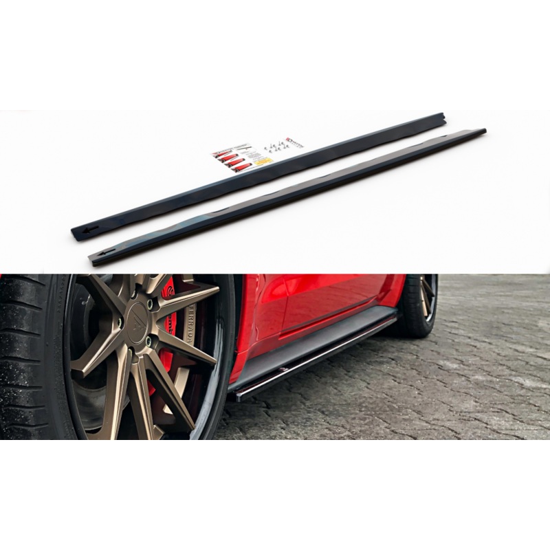 SIDE SKIRTS DIFFUSERS FORD MUSTANG MK. 6 FACELIFT GLOSS BLACK
