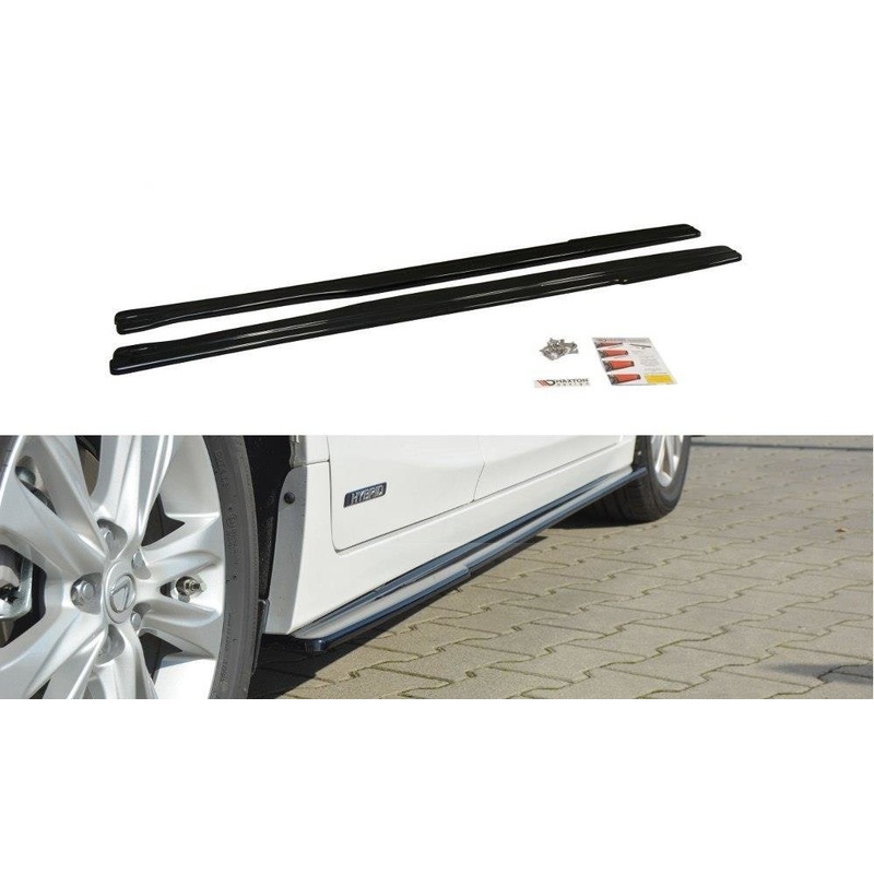 SIDE SKIRTS DIFFUSERS LEXUS CT MK1 FACELIFT GLOSS BLACK