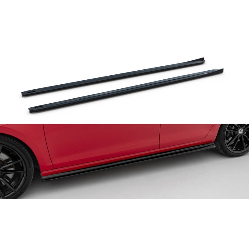 SIDE SKIRTS DIFFUSERS V.4 VW GOLF R MK 7 FACELIFT GLOSS BLACK