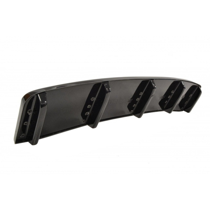 CENTRAL REAR SPLITTER AUDI A7 S-LINE C7 FL (WITH VERTICAL BARS) GLOSS BLACK