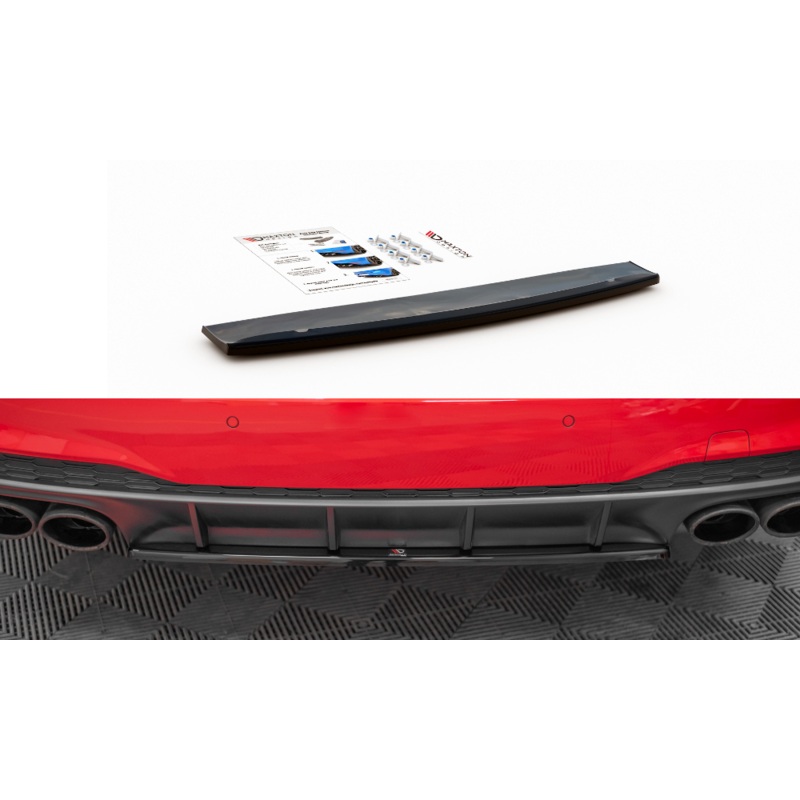 CENTRAL REAR SPLITTER AUDI S7 C8 S-LINE GLOSS BLACK