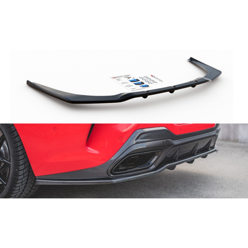 CENTRAL REAR SPLITTER (WITH VERTICAL BARS) BMW M850I G15 GLOSS BLACK