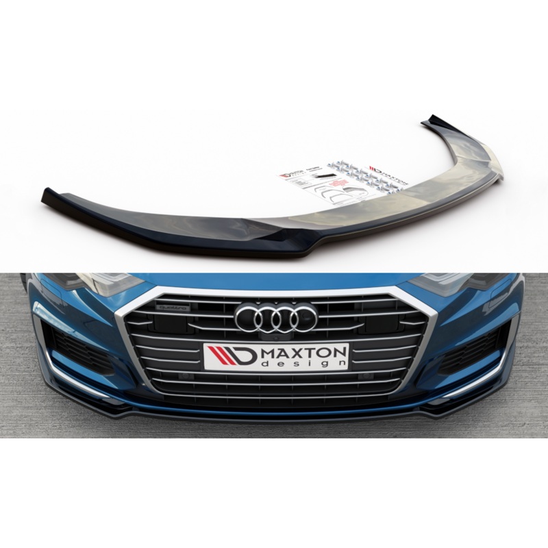 FRONT SPLITTER V.1 AUDI A6 S-LINE / S6 C8 GLOSS BLACK