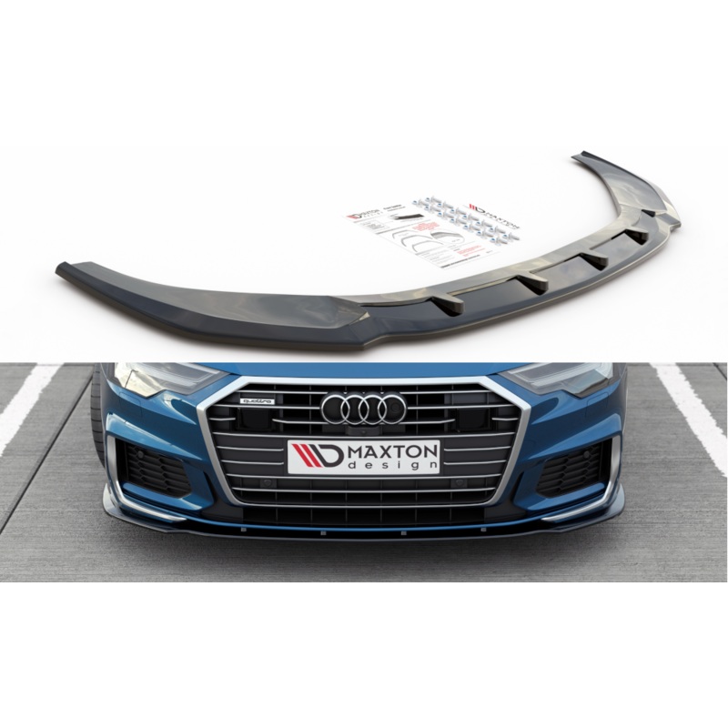 FRONT SPLITTER V.2 AUDI A6 S-LINE / S6 C8 GLOSS BLACK