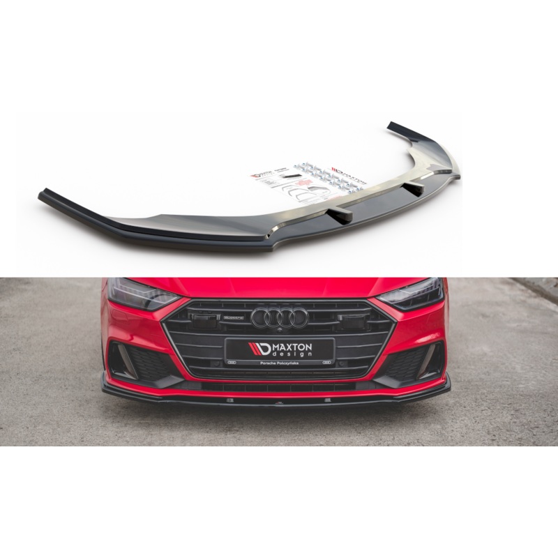 FRONT SPLITTER V.2 AUDI S7 / A7 C8 S-LINE GLOSS BLACK