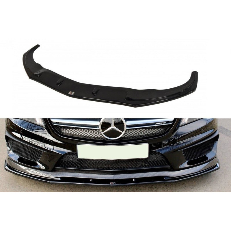 FRONT SPLITTER V.2 MERCEDES CLA 45 AMG C117 (PREFACE) GLOSS BLACK