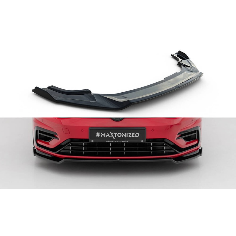 FRONT SPLITTER V.2 VW GOLF VII R (FACELIFT) GLOSS BLACK