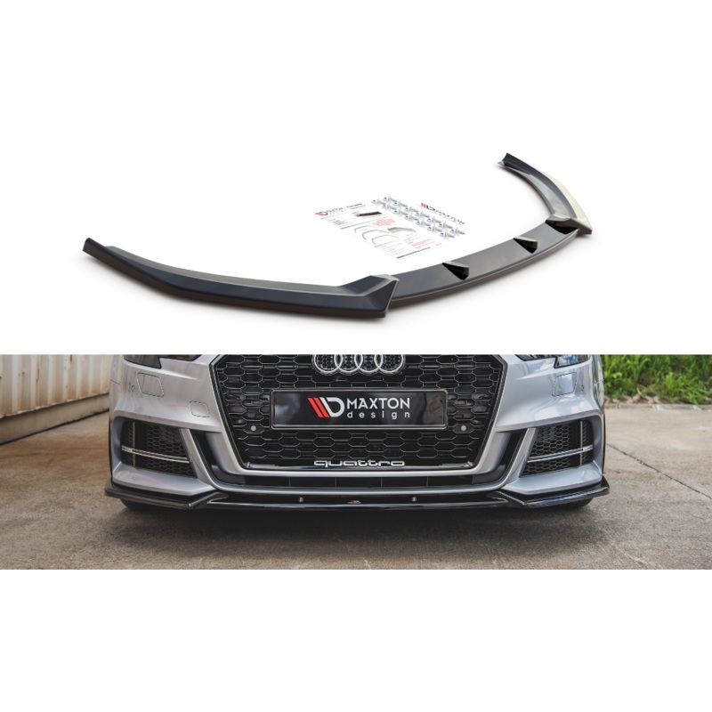 FRONT SPLITTER V.3 AUDI S3 / A3 S-LINE 8V FACELIFT GLOSS BLACK