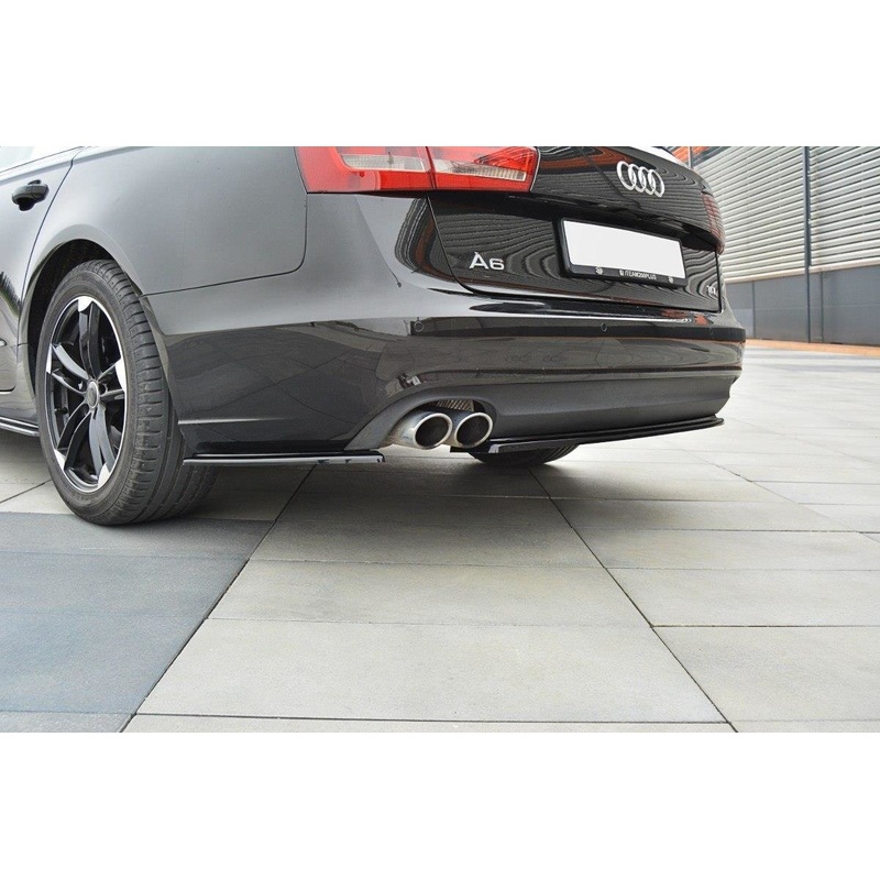 REAR SIDE SPLITTERS AUDI A6 C7 GLOSS BLACK