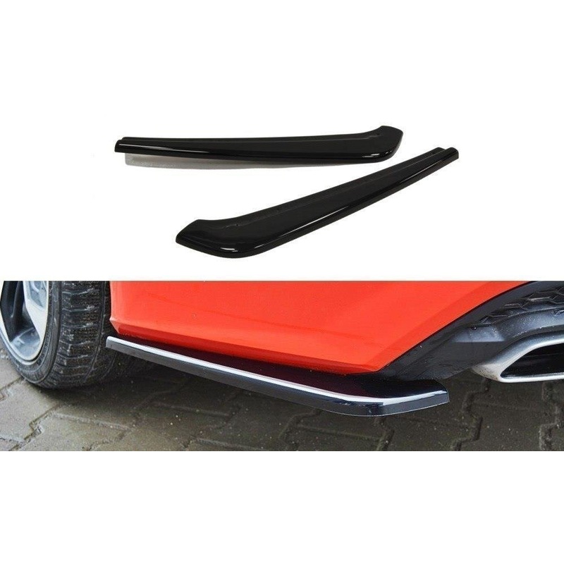 REAR SIDE SPLITTERS AUDI A7 S-LINE C7 FL GLOSS BLACK