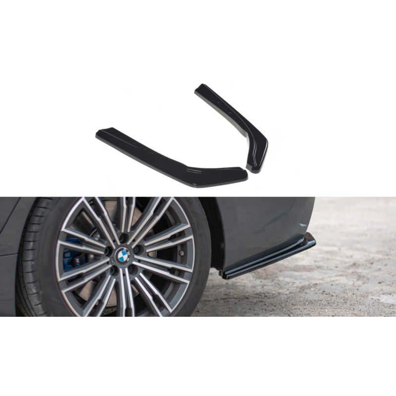 REAR SIDE SPLITTERS BMW 3 G20 M-PACK GLOSS BLACK