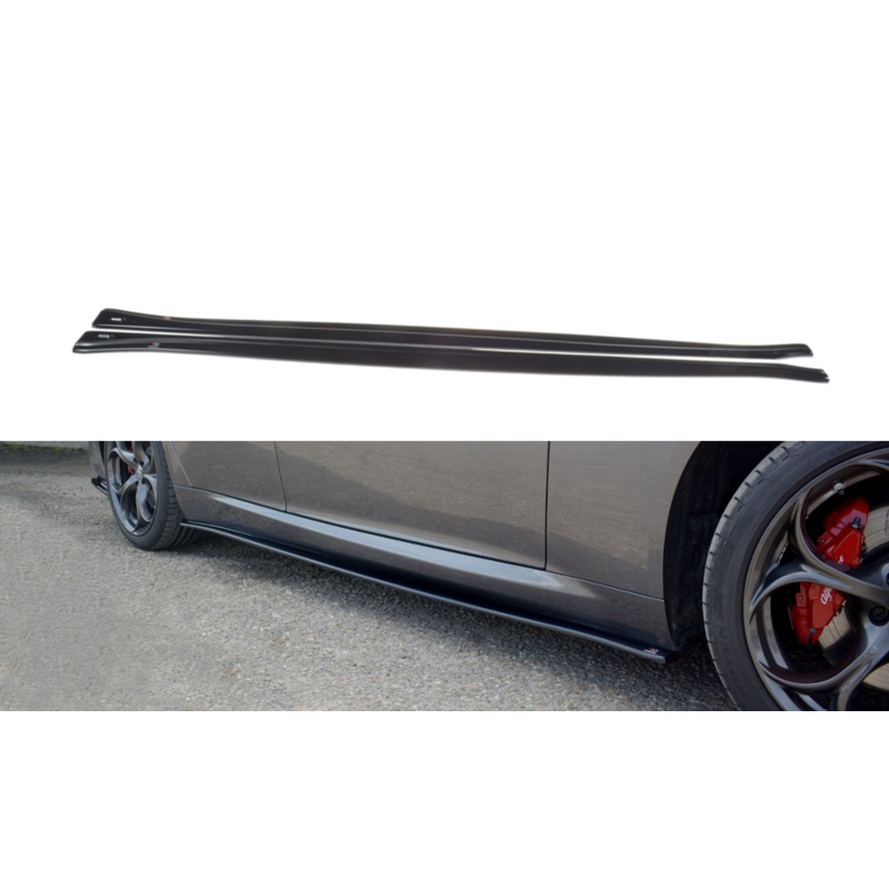 SIDE SKIRTS DIFFUSERS ALFA ROMEO GIULIA VELOCE GLOSS BLACK
