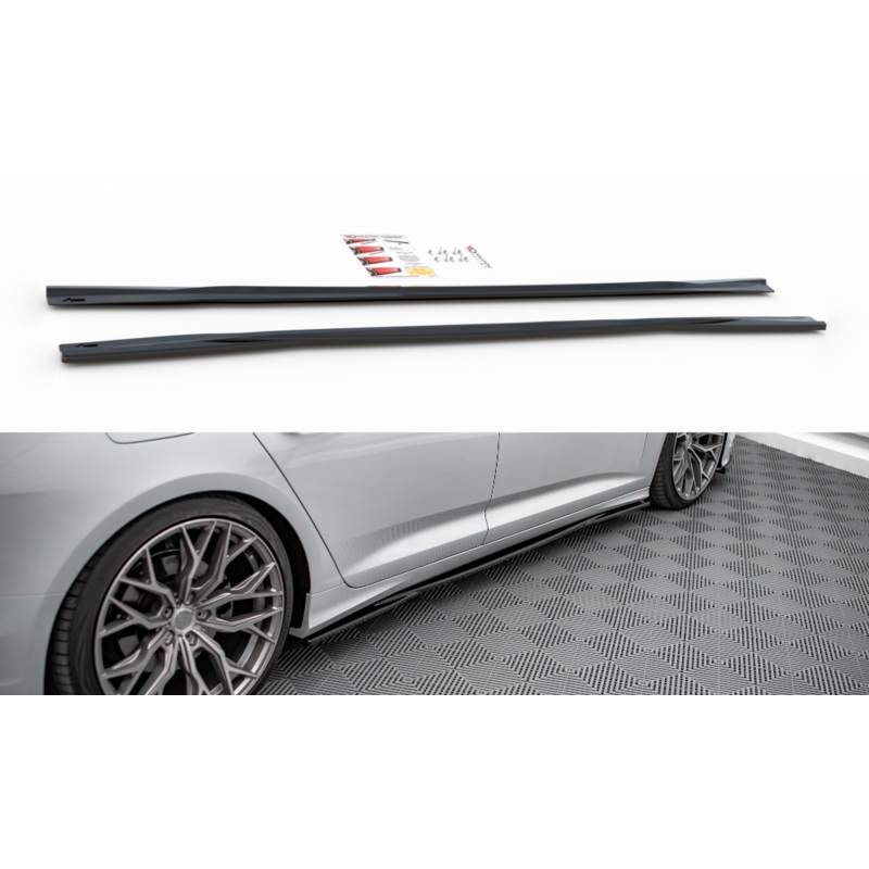 SIDE SKIRTS DIFFUSERS AUDI A6 S-LINE / S6 C8 GLOSS BLACK