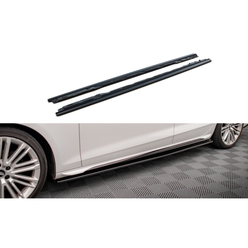 SIDE SKIRTS DIFFUSERS AUDI S4 / A4 S-LINE B9 / B9.5 GLOSS BLACK
