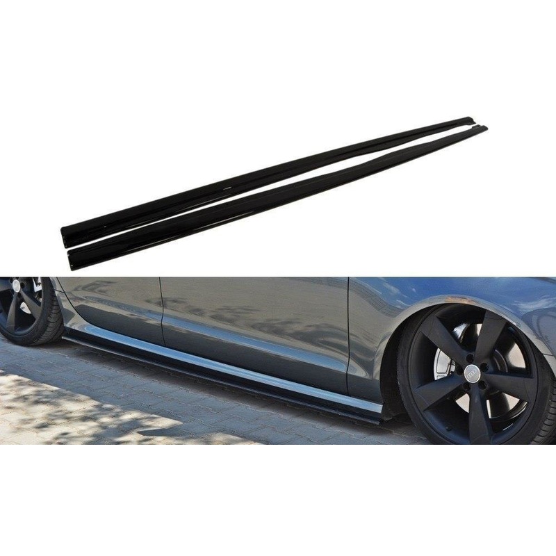 SIDE SKIRTS DIFFUSERS AUDI S6 / A6 S-LINE C7 GLOSS BLACK