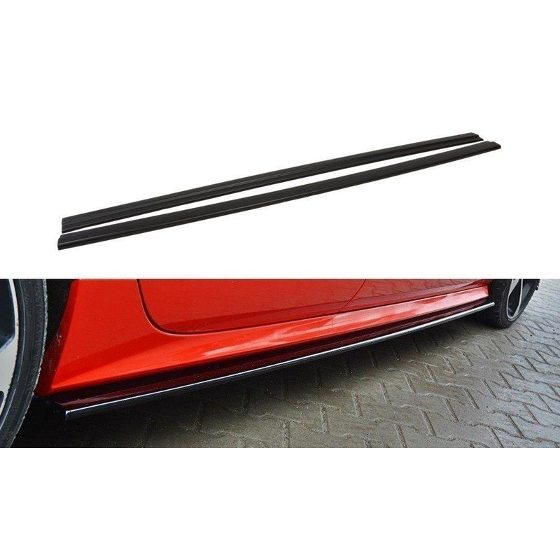 SIDE SKIRTS DIFFUSERS AUDI S7 / A7 S-LINE C7 FL GLOSS BLACK