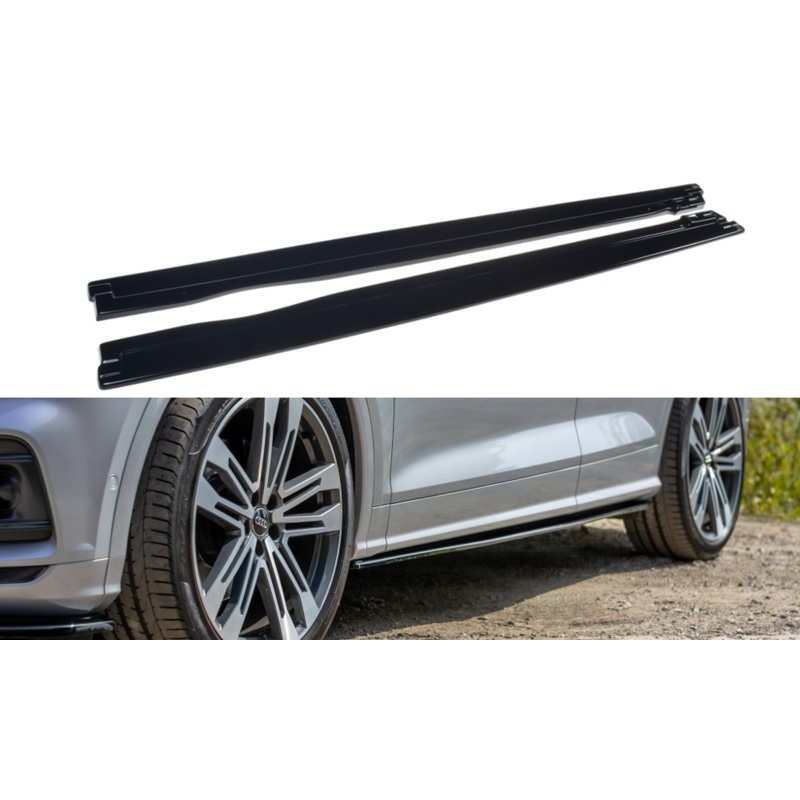 SIDE SKIRTS DIFFUSERS AUDI SQ5/Q5 S-LINE MKII GLOSS BLACK