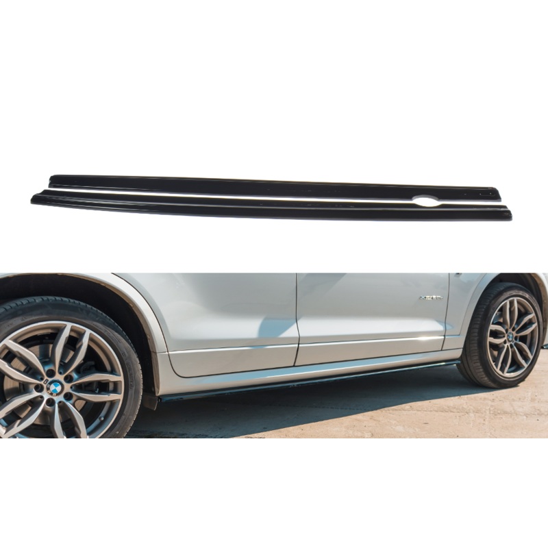 SIDE SKIRTS DIFFUSERS BMW X3 F25 M-PACK FACELIFT GLOSS BLACK