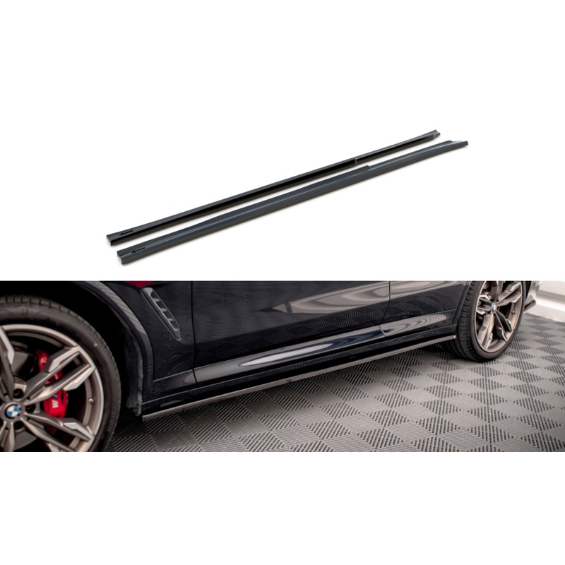 SIDE SKIRTS DIFFUSERS BMW X3 G01 M-PACK GLOSS BLACK